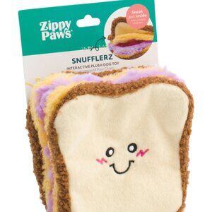 ZippyPaws Snufflerz Peanut Butter And Jelly Sandwich Pet Toy - NIP